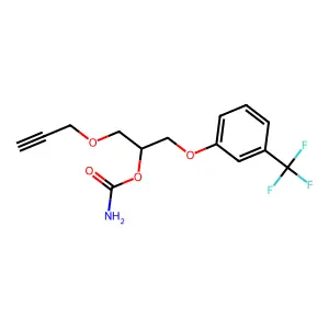 1-(2-Propynyloxy)-3-((alpha,alpha,alpha-trifluoro-m-tolyl)oxy)-2-propanol carbamate structure