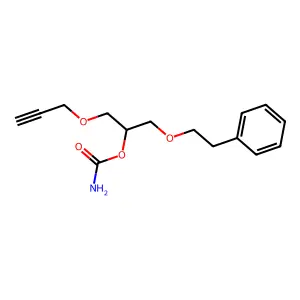 2-Propanol, 1-(phenethyloxy)-3-(2-propynyloxy)-, carbamate structure