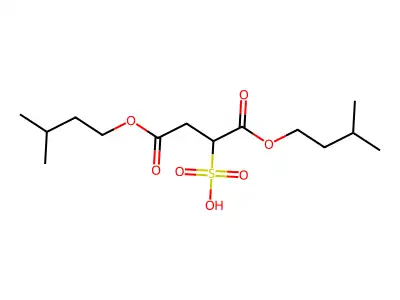 Butanedioic acid, sulfo-, 1,4-bis(3-methylbutyl) ester structure