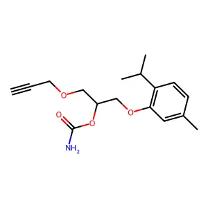 2-Propanol, 1-(6-isopropyl-m-tolyloxy)-3-(2-propynyloxy)-, carbamate structure