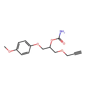 2-Propanol, 1-(p-methoxyphenoxy)-3-(2-propynyloxy)-, carbamate structure