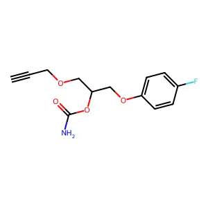 2-Propanol, 1-(4-fluorophenoxy)-3-(2-propynyloxy)-, carbamate structure