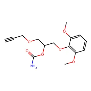 2-Propanol, 1-(2,6-dimethoxyphenoxy)-3-(2-propynyloxy)-, carbamate structure