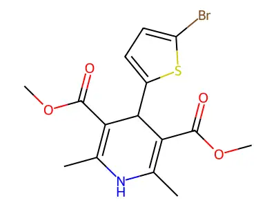 Dimethyl 4-(5-bromothiophen-2-yl)-2,6-dimethyl-1,4-dihydropyridine-3,5-dicarboxylate structure