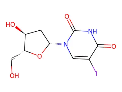 1-[(2S,4S,5R)-4-hydroxy-5-(hydroxymethyl)oxolan-2-yl]-5-iodopyrimidine-2,4-dione structure