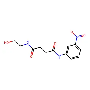 N-(2-hydroxyethyl)-N'-(3-nitrophenyl)butanediamide structure