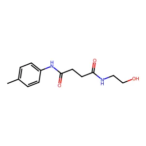 N-(2-hydroxyethyl)-N'-(4-methylphenyl)butanediamide structure