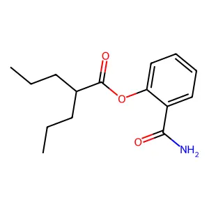 Valeric acid, 2-propyl-, o-carbamoylphenyl ester structure