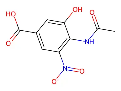 4-(Acetylamino)-3-hydroxy-5-nitrobenzoic acid structure
