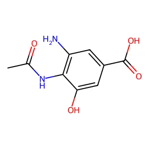 4-(Acetylamino)-5-amino-3-hydroxybenzoic acid structure