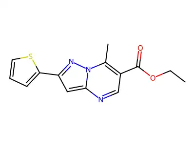 Ethyl 7-methyl-2-(thiophen-2-yl)pyrazolo[1,5-a]pyrimidine-6-carboxylate structure