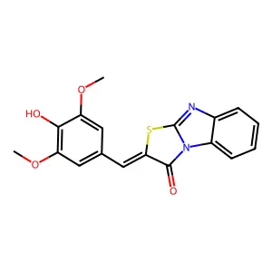 (2Z)-2-[(4-hydroxy-3,5-dimethoxyphenyl)methylidene]-[1,3]thiazolo[3,2-a]benzimidazol-1-one structure