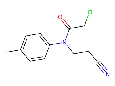 2-chloro-N-(2-cyanoethyl)-N-(4-methylphenyl)acetamide structure