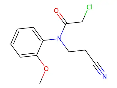 2-chloro-N-(2-cyanoethyl)-N-(2-methoxyphenyl)acetamide structure