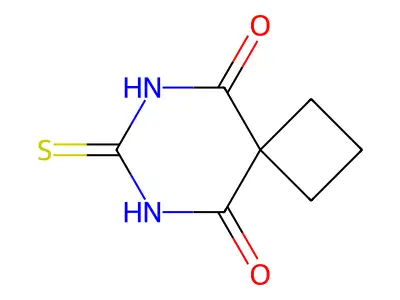 6,8-Diazaspiro(3.5)nonane-5,9-dione, 7-thioxo- structure