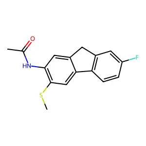 Acetamide, N-(7-fluoro-3-(methylthio)fluoren-2-yl)- structure