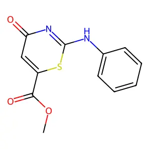 methyl 2-anilino-4-oxo-1,3-thiazine-6-carboxylate structure