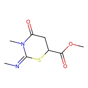 Methyl 3-methyl-2-methylimino-4-oxo-1,3-thiazinane-6-carboxylate structure