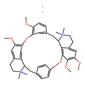 6,6',7',12'-Tetramethoxy-2,2,2',2'-tetramethyltubocuraran-2,2'-diium diiodide structure