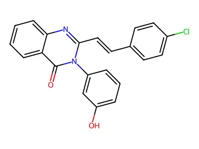2-[(E)-2-(4-chlorophenyl)ethenyl]-3-(3-hydroxyphenyl)quinazolin-4-one structure