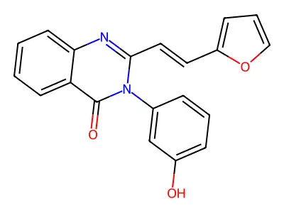 2-[(E)-2-(furan-2-yl)ethenyl]-3-(3-hydroxyphenyl)quinazolin-4-one structure