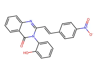 3-(2-hydroxyphenyl)-2-[(E)-2-(4-nitrophenyl)ethenyl]quinazolin-4-one structure