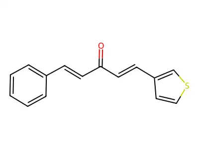 (1E,4E)-1-phenyl-5-thiophen-3-ylpenta-1,4-dien-3-one structure