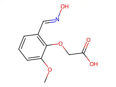 2-{2-[(Hydroxyimino)methyl]-6-methoxyphenoxy}acetic acid structure