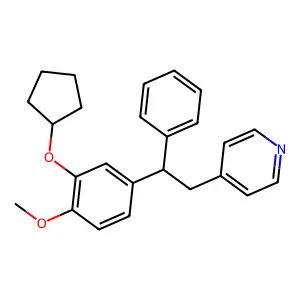 4-(2-(3-(Cyclopentyloxy)-4-methoxyphenyl)-2-phenylethyl)pyridine structure
