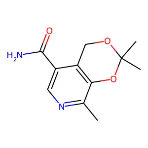 2,2,8-Trimethyl-4H-(1,3)dioxino(4,5-c)pyridine-5-carboxamide structure