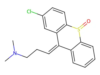 3-(2-chloro-10-oxothioxanthen-9-ylidene)-N,N-dimethylpropan-1-amine structure