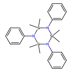 2,2,4,4,6,6-Hexamethyl-1,3,5-triphenyl-1,3,5,2,4,6-triazatrisilinane structure