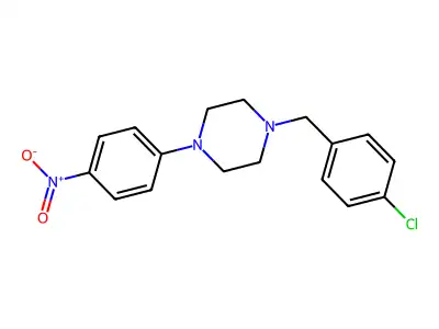 1-[(4-Chlorophenyl)methyl]-4-(4-nitrophenyl)piperazine structure