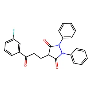 3,5-Pyrazolidinedione, 4-(2-(m-fluorobenzoyl)ethyl)-1,2-diphenyl- structure