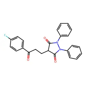 3,5-Pyrazolidinedione, 4-(2-(p-fluorobenzoyl)ethyl)-1,2-diphenyl- structure