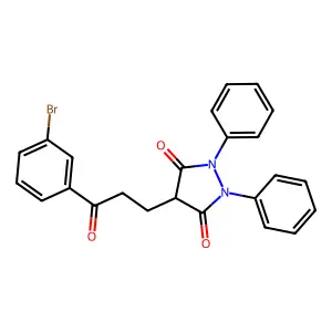 3,5-Pyrazolidinedione, 4-(2-(m-bromobenzoyl)ethyl)-1,2-diphenyl- structure
