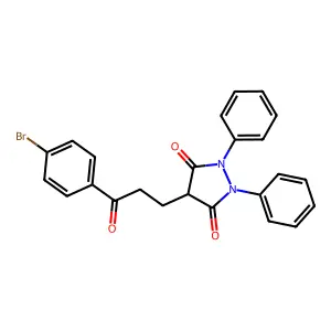 3,5-Pyrazolidinedione, 4-(2-(p-bromobenzoyl)ethyl)-1,2-diphenyl- structure