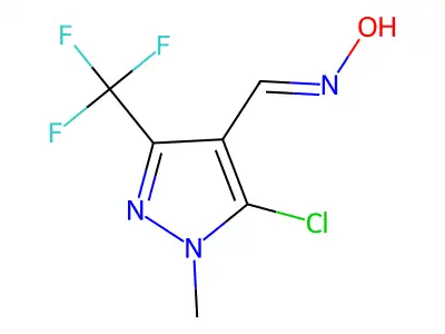 N-[[5-chloro-1-methyl-3-(trifluoromethyl)pyrazol-4-yl]methylidene]hydroxylamine structure