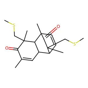 1,3,5,9-tetramethyl-3,9-bis(methylsulfanylmethyl)tricyclo[6.2.2.02,7]dodeca-5,11-diene-4,10-dione structure