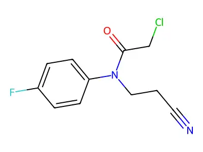 2-chloro-N-(2-cyanoethyl)-N-(4-fluorophenyl)acetamide structure
