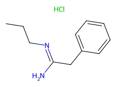 Acetamidine, 2-phenyl-N-propyl-, monohydrochloride structure