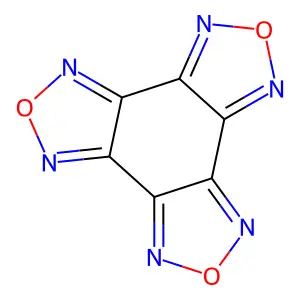 Benzo[1,2-c:3,4-c':5,6-c'']tris[1,2,5]oxadiazole structure
