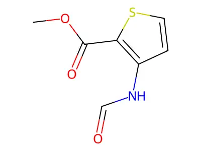 Methyl 3-(formylamino)-2-thiophenecarboxylate structure