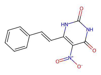 5-Nitro-6-styryluracil structure