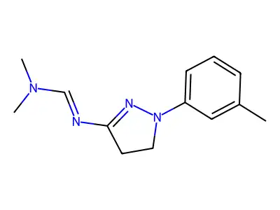 N,N-dimethyl-N'-[2-(3-methylphenyl)-3,4-dihydropyrazol-5-yl]methanimidamide structure