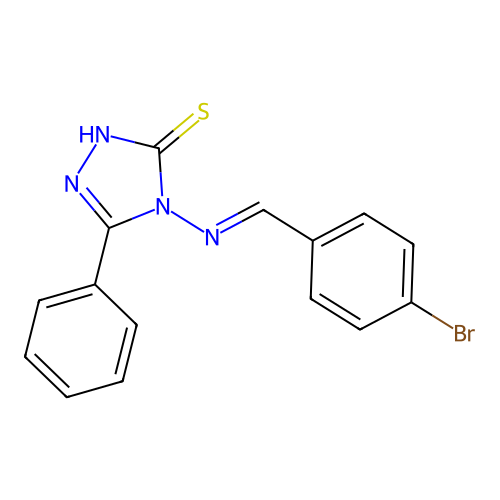 4-((4-Bromobenzylidene)amino)-5-phenyl-4H-1,2,4-triazol-3-YL hydrosulfide structure