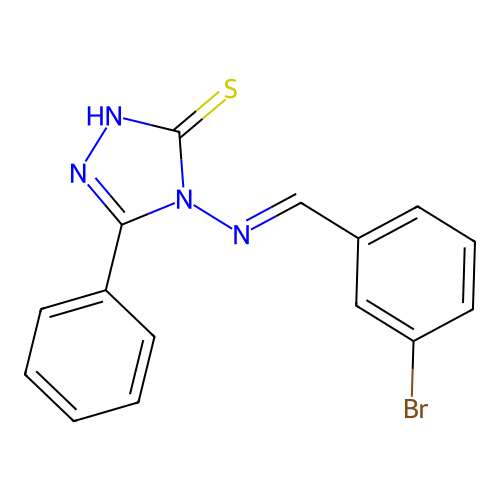 4-[(3-bromobenzylidene)amino]-5-phenyl-4H-1,2,4-triazole-3-thiol structure