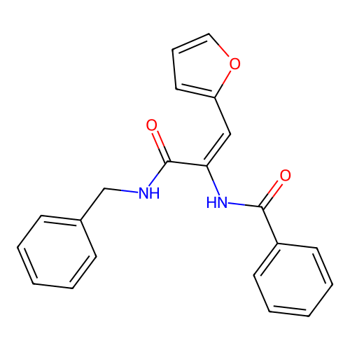 (2E)-N-benzyl-3-(furan-2-yl)-2-(phenylformamido)prop-2-enamide structure