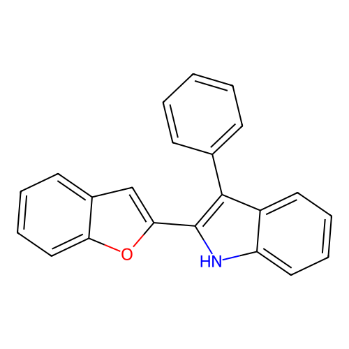 1H-Indole, 2-(2'-benzofuryl)-3-phenyl- structure