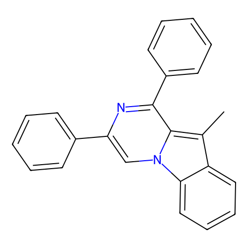 10-Methyl-1,3-diphenylpyrazino[1,2-a]indole structure